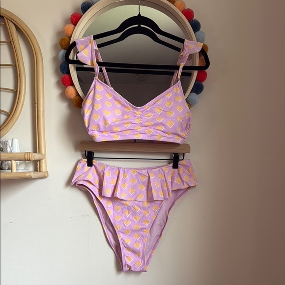 Stoney Clover Lane x Target Pink and Yellow Heart Bikini Set - Picture 1 of 9